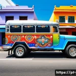 Home 22 필리핀 지프니 이용법 - **Prompt:** A highly detailed, vibrant, and photorealistic image of a custom-decorated Filipino Jeep...