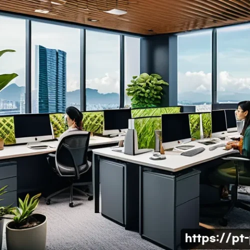 Home 32 필리핀에서 취업하는 법 - A bustling modern office scene in Manila featuring diverse Filipino professionals collaborating arou...