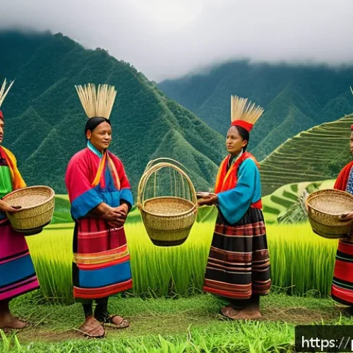 Home 31 필리핀 원주민 부족 이야기 - A vibrant scene depicting an Igorot indigenous community during a traditional planting ceremony in t...